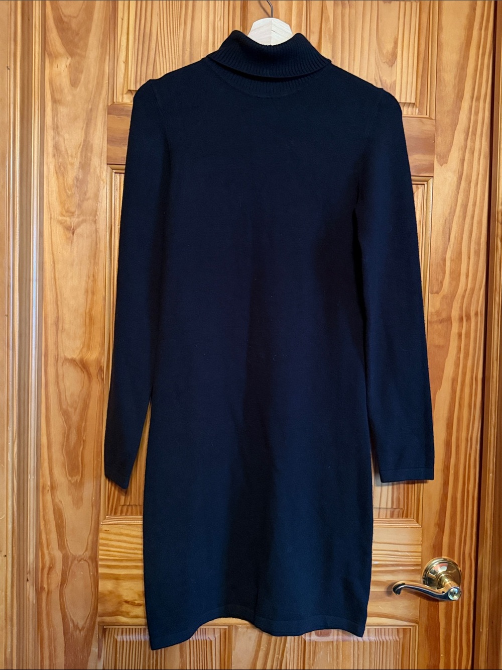French Connection Black Long-Sleeve Turtleneck Dress